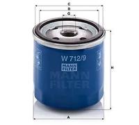 Filtre à huile Filtre vissé W 712/9 MANN-FILTER pour CITROËN TALBOT PEUGEOT