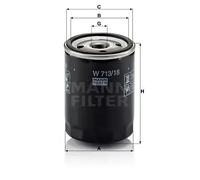 Filtre à huile Filtre vissé W 713/18 MANN-FILTER pour OPEL ROVER PONTIAC BUICK