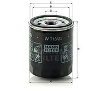 Filtre à huile Filtre vissé W 713/28 MANN-FILTER pour ROVER LAND ROVER AUSTIN MG