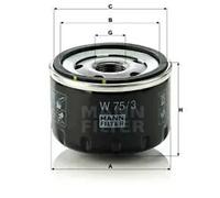 Filtre à huile Filtre vissé W 75/3 MANN-FILTER pour RENAULT NISSAN MITSUBISHI