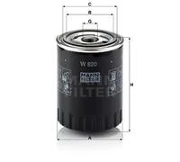 Filtre à huile Filtre vissé W 820 MANN-FILTER pour CITROËN KIOTI