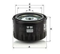 MANN-FILTER, W 86 Filtre à huile | Pour Voitures particulières, Filtration maximale, Protection moteur, Étanchéité haute qualité, Qualité d’origine OE