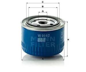 Filtre à huile Filtre vissé W 914/2 MANN-FILTER pour FORD RENAULT PININFARINA