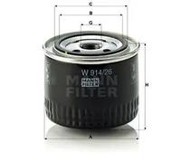 Filtre à huile Filtre vissé W 914/26 MANN-FILTER pour HONDA LAND ROVER ROVER MG