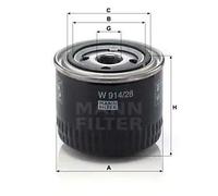 Filtre à huile Filtre vissé W 914/28 MANN-FILTER pour UAZ FIAT IVECO YAMAHA