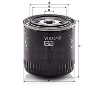 Filtre à huile Filtre vissé W 920/48 MANN-FILTER pour VW NISSAN RENAULT TRUCKS