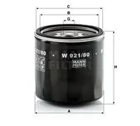 Filtre à huile Filtre vissé W 921/80 MANN-FILTER pour ISUZU MITSUBISHI