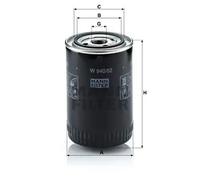 Filtre à huile Filtre vissé W 940/62 MANN-FILTER pour PEUGEOT CITROËN FIAT IVECO