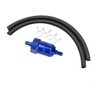 Filtre à huile pour motocross ATV Kart compatible avec les systèmes de carburant de 8 mm fabriqué à partir d'alliage d'aluminium qui améliore le débit de carburant et la douceur du moteur (bleu)