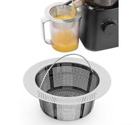 Filtre à jus en maille fine pour presse à froid, tamis en acier inoxydable avec bord large et panier conique profond pour jus lisse et transparent
