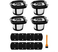 Filtre à main de rechange pour aspirateur Bissell 2284W 2390 2389 modèles 1614212 1614203 1614204, filtre en plastique pour 4 filtres, 8 tampons éponges, 1 brosse de nettoyage