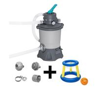 Filtre à sable / pompe de filtration pour piscine jusqu'à 18 m3- Bestway - 3 596 L/h - Avec préfiltre + Panier de Basket flottant