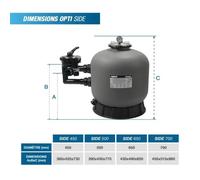 Filtre à sable OPTI SIDE Poolex-Ø500 / 10,8 m3/h-