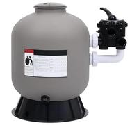 Filtre à sable pour piscine avec valve 6 voies - Gris, durable et efficace pour l'eau claire, idéal pour les piscines privées