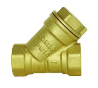 Somatherm - Filtre en Y 3/4" laiton double femelle, tamis inox 480 µm, PN16, norme ACS