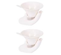 Filtre à Thé Chinois 2 Ensembles Blanche en Céramique | Réutilisable, Retient les Résidus de Thé, Améliore le Goût, Accessoire pour Thé Chinois