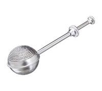 Filtre à thé en acier inoxydable, Pinces à thé, Infuseur à thé, Boule à thé à piston, Passoire pour thé en vrac (D. 5 x H. 18 cm)