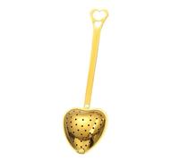 Filtre à thé en forme de cœur avec poignée acier inoxydable, passoire, cuillère, infuseur, accessoires cuisine pour Loose Tea(1PCS-Gold)