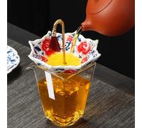 Filtre à thé parapluie en céramique, infuseur décoratif avec design élégant, filtre à thé leak-proof créatif pour table et décoration intérieure