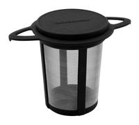 Fackelmann 42286 Filtre à thé, filtre permanent à thé et épices, filtre permanent pour théière, Plastique, Acier, 7,5 x 7,3 cm, Noir/Argent
