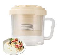 Filtre à yaourt fait maison, passoire à mailles fines, outil de cuisine réutilisable pour l'extraction de jus et la préparation du lait, passoire alimentaire en acier inoxydable avec couvercle sécuris