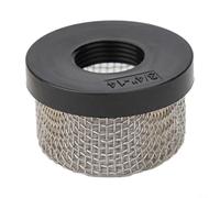 Filtre aérateur en maille d'acier inoxydable avec filetage femelle de 1,9 cm à 14 mm pour système de filtration de pompe de vivier Noir et argenté pour une utilisation marine (1 pièce)