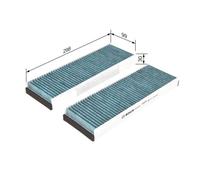 Bosch A8505 - Filtre d'habitacle anti-odeurs et anti-bactérien Filter+ - filtre à poussière et à pollen