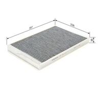 Filtre Air De L'habitacle Bosch 1987432513 pour Audi Chrysler Dodge Fiat Renault