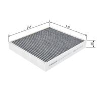 Filtre Air De L'habitacle Bosch 1987435502 pour Audi Seat Skoda VW