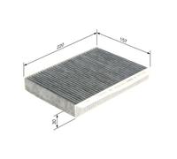 Bosch R5548 Filtre d'Habitacle à Charbon Actif de Remplacement - Contre les Mauvaises Odeurs, le Pollen et la Poussière pour un air plus pur à l’Intérieur du Véhicule