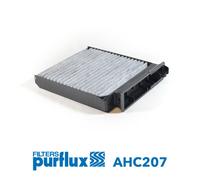 Purflux Filtre d'habitacle AHC207 – Filtre à charbon actif Hauteur 42 Largeur 185 Longueur 207