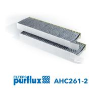 Purflux Filtre d'habitacle AHC261-2 – Charbon actif anti-odeurs, gaz nocifs, allergènes, poussière