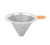Filtre anti-goutte pour cafetière, entonnoir à café double couche réutilisable en acier inoxydable, conception écologique, parfait pour 1 à 2 personnes, accessoires de cuisine, (Orange 1-2 personnes)