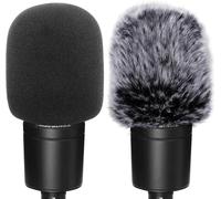 Filtre Anti-Pop en Mousse et Fourrure Pare-Brise De Microphone Micro Pare-Brise Grande Couverture en Mousse Compatible evec Audio Technica At2020 At2035 At2500 At2050 At4040 2 Pièces