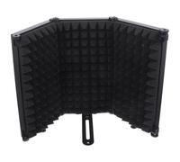 Filtre Anti-pop Noir Pliable à Trois Panneaux pour Microphone