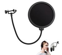 Filtre Anti-Pop pour Microphone avec Double Couche, Protection Anti-Pop, Double Couche Son Bouclier et Col de Cygne Flexible à 360°, Compatible avec Blue Yeti, HyperX QuadCast, Razer Seiren