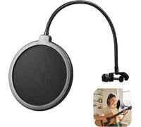 Filtre Anti-Pop pour Microphone,Double Couche de Protection Sonore,Compatible avec Blue Yeti,Snowball,et Autres Micros de Studio d'Enregistrement-Noir