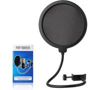 Filtre anti-pop professionnel pour microphone avec Blue Yeti et tout autre microphone, double couche avec un bras de stabilisation flexible à 360 degrés en col de cygne