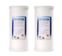 Filtre anticalcaire composite de 10 pouces, 2 cartouches de remplacement au charbon actif, pour usage domestique, camping-car, etc., 10" x 4,5", 1 micron