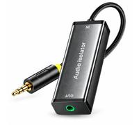 Filtre antiparasite audio 3,5 mm avec isolateur de boucle de masse, Filtre Masse Son Compact avec Câble, Filtre Antiparasite Autoradio pour Voiture, Enceinte, Chaîne Hi-Fi et Système Stéréo