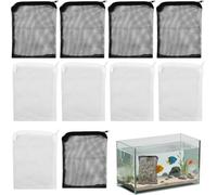 Filtre aquarium 6 x 4 pouces, lot de 10 sacs filtrants réutilisables, en polyester à séchage rapide, pour médias de filtration (charbon, bio-circuits), résistant à l'eau, compatible avec la plupa