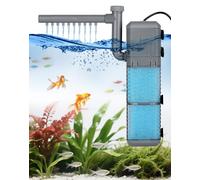 Filtre Aquarium Réglable Pompe Aquarium 800L/H 9W Ultra-Silencieux Filtre Intérieur Aquarium Double Mousse Filtrante pour Aquariums de Moins de 250 L
