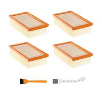 Filtre Aspirateur pour Karcher Kit, Lot de 4 Filtre Remplacement, Filtres Plissés Plats, pour Karcher WD4/WD5/WD6/MV4/MV5/MV6 Filtre Remplacement, Compatibles avec Kärcher 2.863-005.0