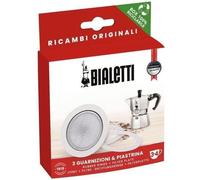 Bialetti Ricambi, Includes 3 Gaskets and 1 Plate, Compatible with Moka Express 12 cups and Moka express 18 cups
