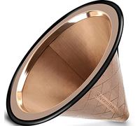 Filtre Café Réutilisable - Porte Filtre à Café Permanent en Acier Inoxydable avec une Base Métallique Large - Compatible avec le Bodum Chemex & Autres Cafetières