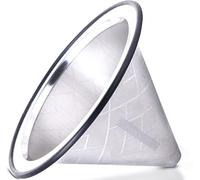 Filtre Café Réutilisable - Porte Filtre à Café Permanent en Acier Inoxydable avec une Base Métallique Large - Compatible avec le Bodum Chemex & Autres Cafetières