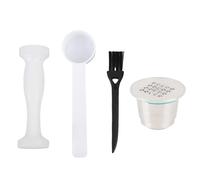 Filtre Capsule Café Réutilisable, Compatible Machine à Café Nestle, Acier Inoxydable avec Brosse et Cuillère - Extraction Optimisée, Design Durable, Économie et Saveur Intense