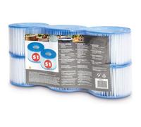 Filtre cartouche S1 - Papier Dacron résistant Filtration optimale - Spa et piscine Intex PureSpa - Lot de 6