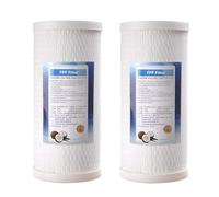 Filtre composite pliable de 10 pouces, filtre à eau 5 microns 10" x 4,5", filtre à eau composite à charbon actif, pour toute la maison, camping-cars, bateaux - Lot de 2