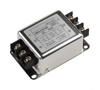 Filtre d'alimentation monophasé à deux étapes, 250 V CA pour suppresseur de bruit EMI RFI pour équipements industriels, coque en alliage, compact 100 x 60 x 50 mm, options 3 A/6 A/10 A/20 A (6 A)